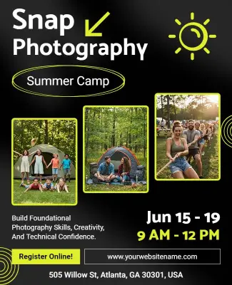 Snap Photography Summer Camp Flyer Template