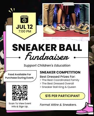 Sneaker Ball Fundraiser Event Flyer Template