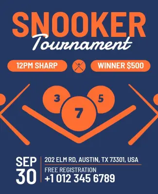 Snooker Tournament Event Sports Flyer Template