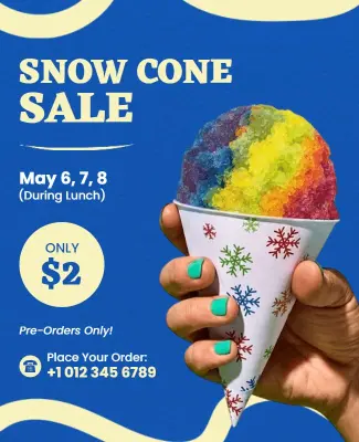 Snow Cone Sale Poster Template
