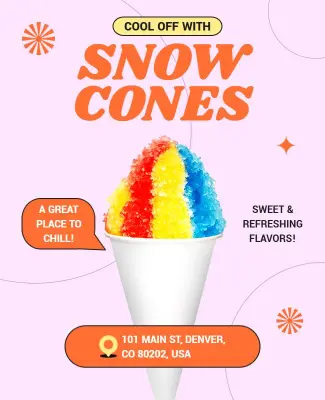 Summer Refreshment Snow Cone Flyer Template