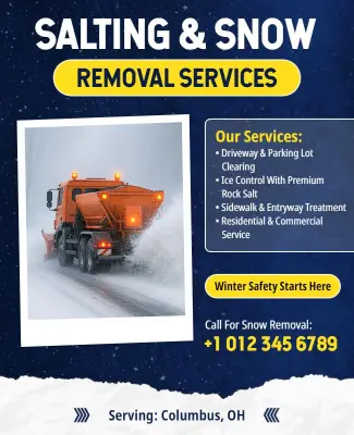 Snow Removal and Salting Services Flyer Template