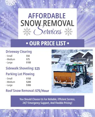 Snow Removal Price Details Flyer Template