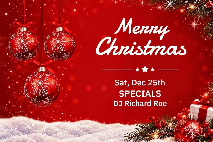 Snowy White and Red Christmas Postcard Template