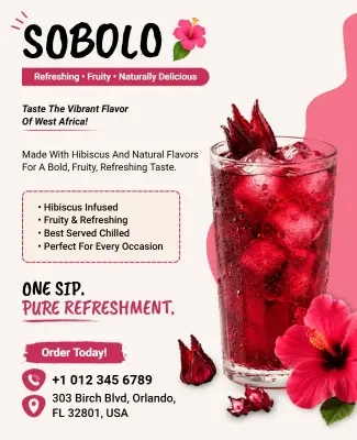 Sobolo Fruit Beverage Advertisement Flyer Template