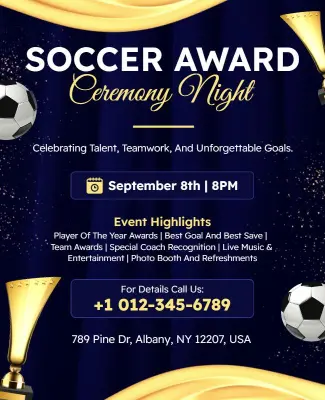 Soccer Award Ceremony Night Flyer Template