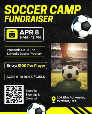 Soccer Camp Fundraiser Event Poster Template