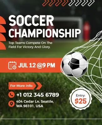 Soccer Championship Event Poster Template
