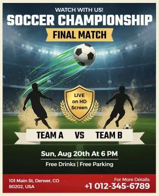 Soccer Championship Final Match Event Flyer Template