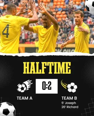 Soccer Match Halftime Score Update Flyer Template