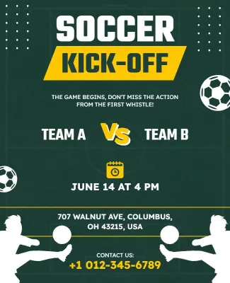 Soccer Match Kick-Off Event Flyer Template
