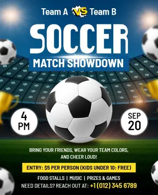 Soccer Match Showdown Event Flyer Template