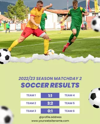 Soccer Matchday Results Flyer Template