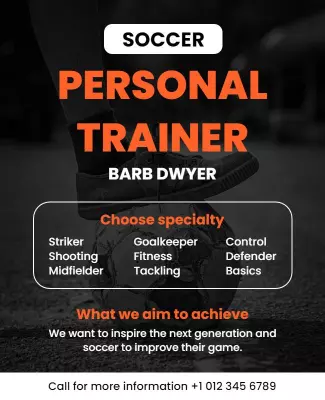 Soccer Personal Training Services Flyer Template