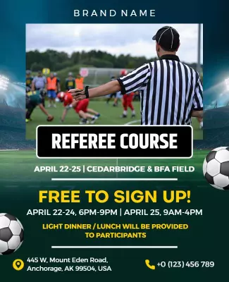 Soccer Referee Training Course Flyer Template