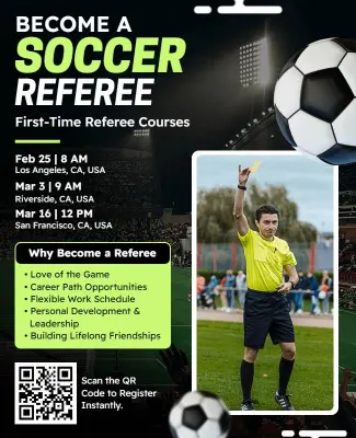 Soccer Referee Training Courses Flyer Template