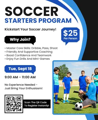 Soccer Starters Program Promotional Flyer Template
