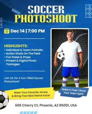 Soccer Team Photoshoot Event Flyer Template