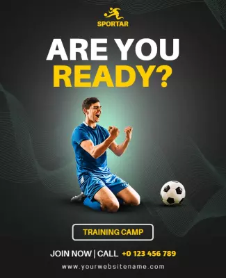 Soccer Training Camp Promotion Flyer Template