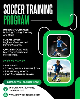 Soccer Training Program Flyer Template