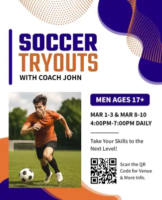 Soccer Tryouts Event Flyer Template