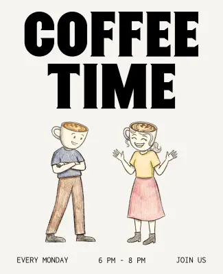 Social Coffee Time Event Poster Template