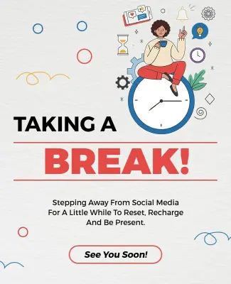 Social Media Break Announcement Flyer Template