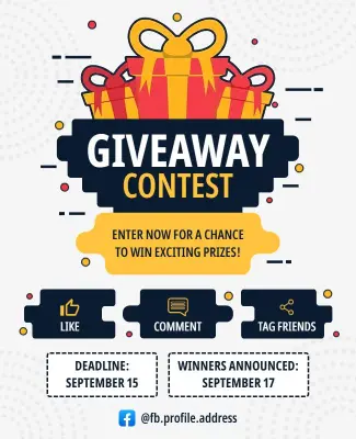 Social Media Giveaway Contest Poster Template