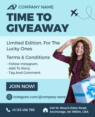 Social Media Giveaway Event Promotion Flyer Template