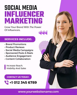 Social Media Influencer Marketing Service Flyer Template