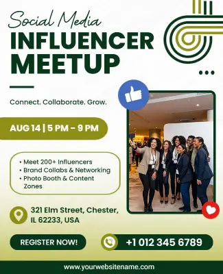 Social Media Influencer Meetup Event Flyer Template