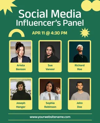 Social Media Influencers Panel Discussion Flyer Template