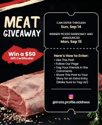Social Media Meat Giveaway Contest Flyer Template