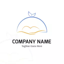 Soft and Calm Bed Design Featuring Nature Elements Logo Template