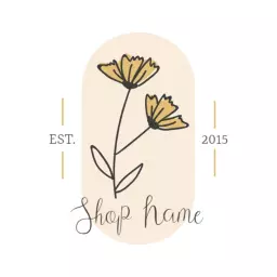 Soft Beige Vintage Floral Design with Elegant Script Logo Template