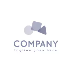 Soft Blue and Purple Geometric Shapes in Company Logo Template