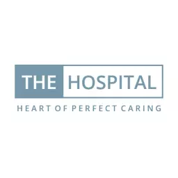 Soft Blue and White Design Reflecting Hospital Care Logo Template