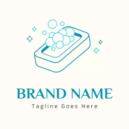 Soft Blue and White Design Showcasing Essential Soap Logo Template