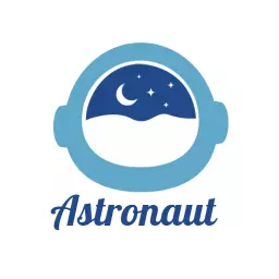 Soft Blue Astronaut Helmet with Night Sky Design Logo Template