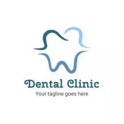 Soft Blue Dental Clinic Design Emphasizing Oral Care Logo Template