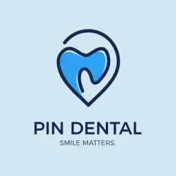 Soft Blue Heart Design Representing Dental Care Logo Template