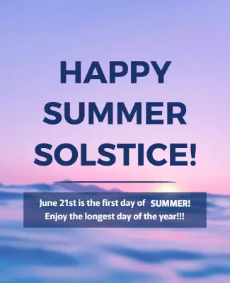 Soft Blue Summer Solstice Celebration Poster Template