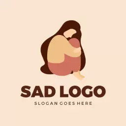 Soft Brown and Beige Feminine Logo Representing Emotional Wellbeing Logo Template