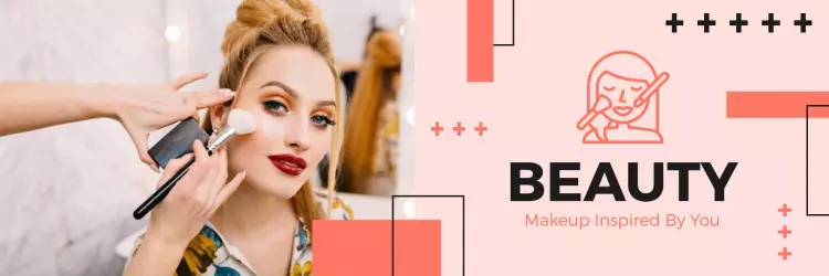 Soft Coral and Bold Black Makeup Artist Beauty Banner Template