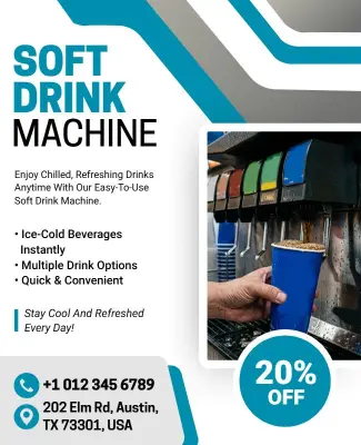 Soft Drink Machine Promotional Flyer Template