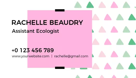 Soft Edges Modern Pink Geometric Ecologist Business Card Template