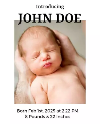 Soft Minimalist Baby Announcement Poster Template
