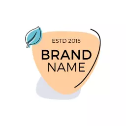 Soft Orange and Blue Abstract Shapes for Brand Identity Logo Template