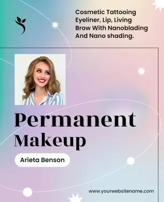 Soft Pastel Cosmetic Tattooing Services Poster Template