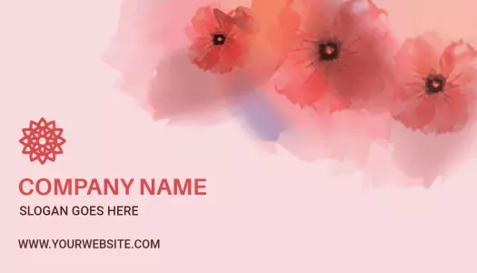 Soft Pastel Floral Watercolor Business Card Template